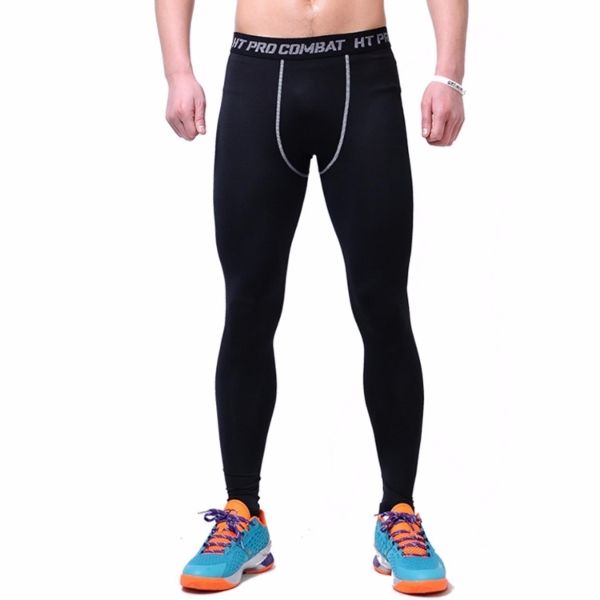 QUẦN GIỮ NHIỆT COMBAT PRO LEGGING TẬP GYM NAM DÁNG DÀI MÀU ĐEN