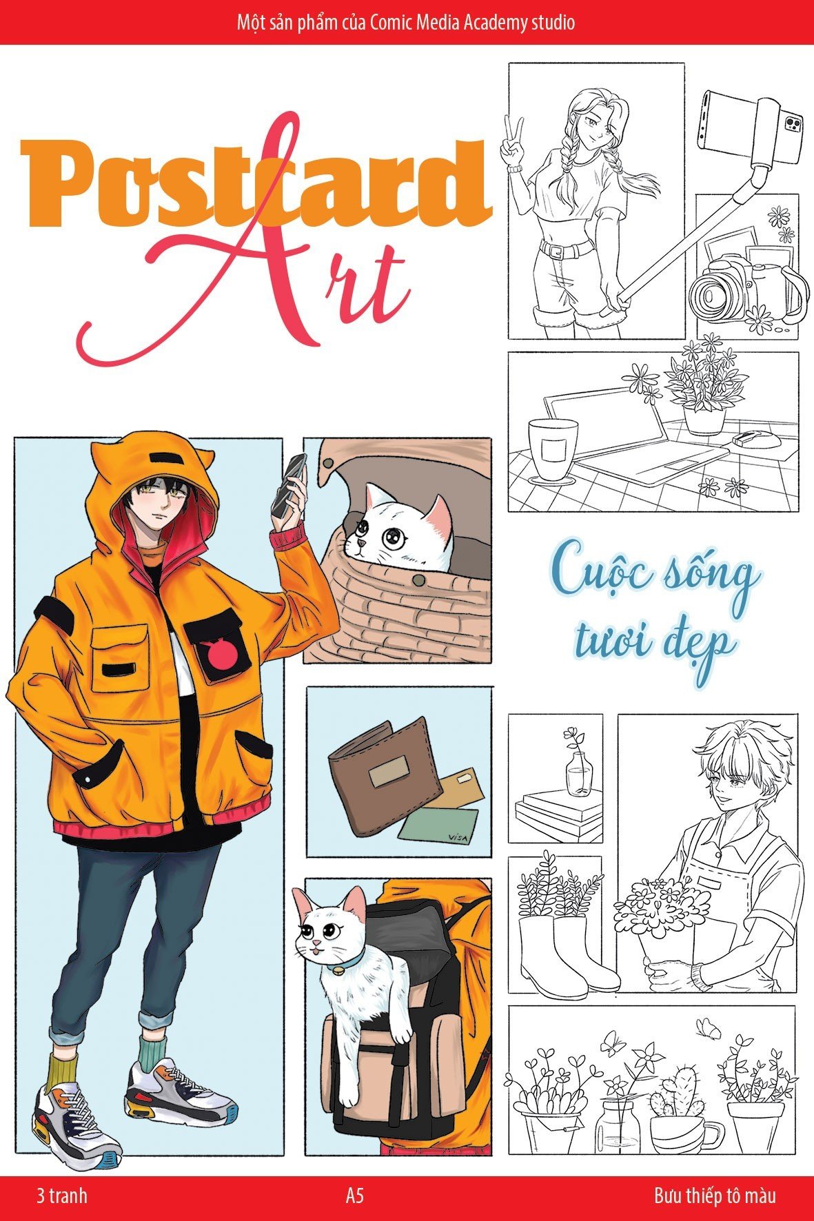 Postcard Art Tô Màu CMA Studio Giấy Mỹ Thuật 300Gsm Cao Cấp 10x15cm - Cuộc Sống Tươi Đẹp Mẫu 2