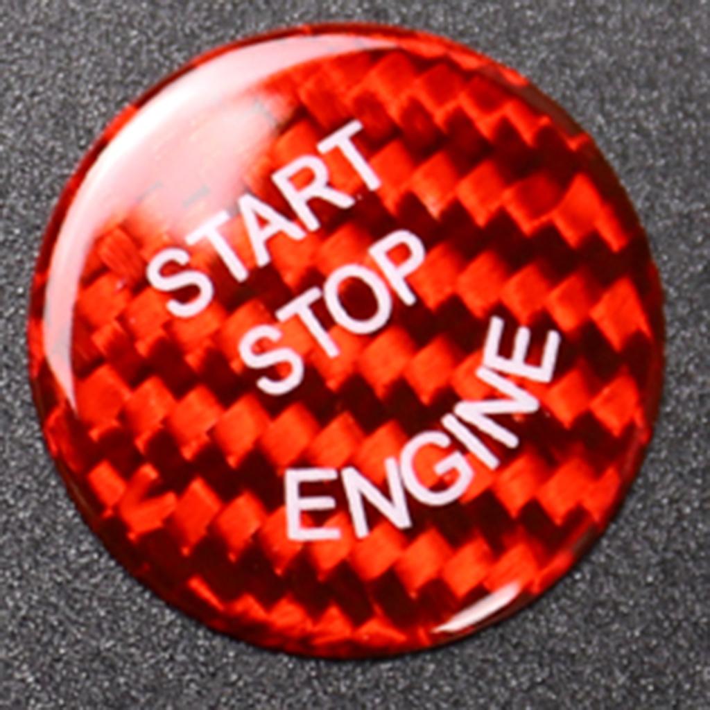 Carbon Fiber Car Engine Start Stop Switch Button Sticker Cover for  Red