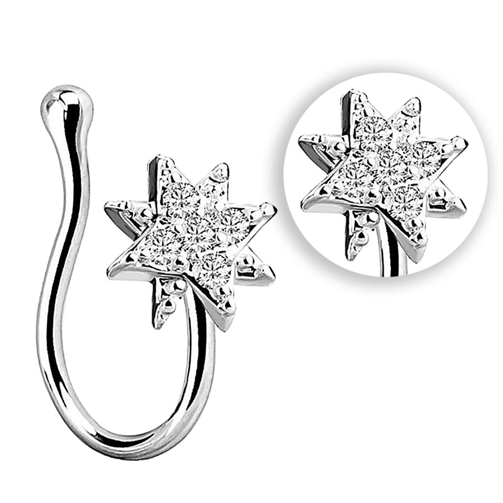 Fake Nose Rings 18G Faux Fake Lip Ear Nose Septum Rings silver