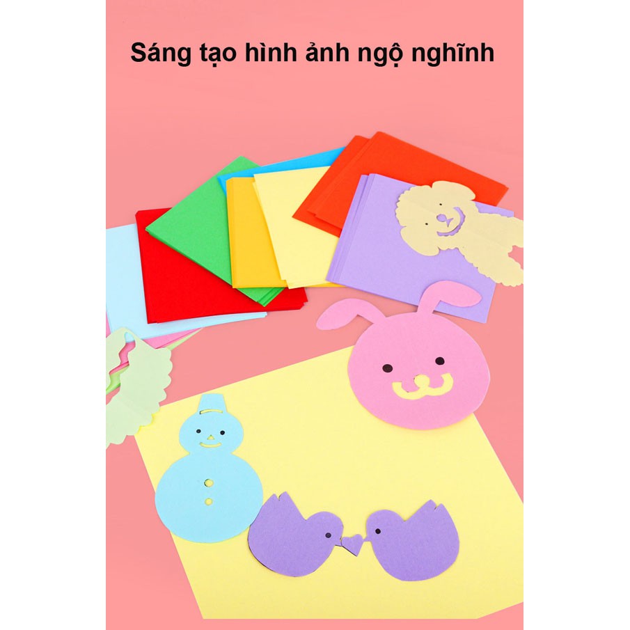 Set 100 tờ giấy gấp Origami nhiều kích thước dùng để làm thủ công, gấp hạc, gấp hoa