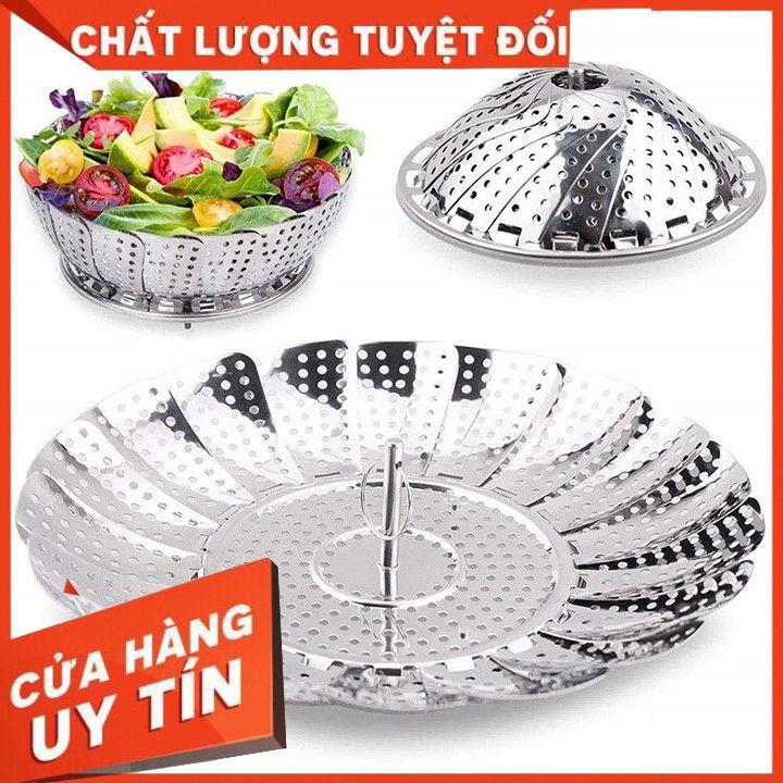 Rổ hấp - vỉ hấp - xửng hấp inox xòe gấp gọn, Vừa Mọi Kích Thước Nồi