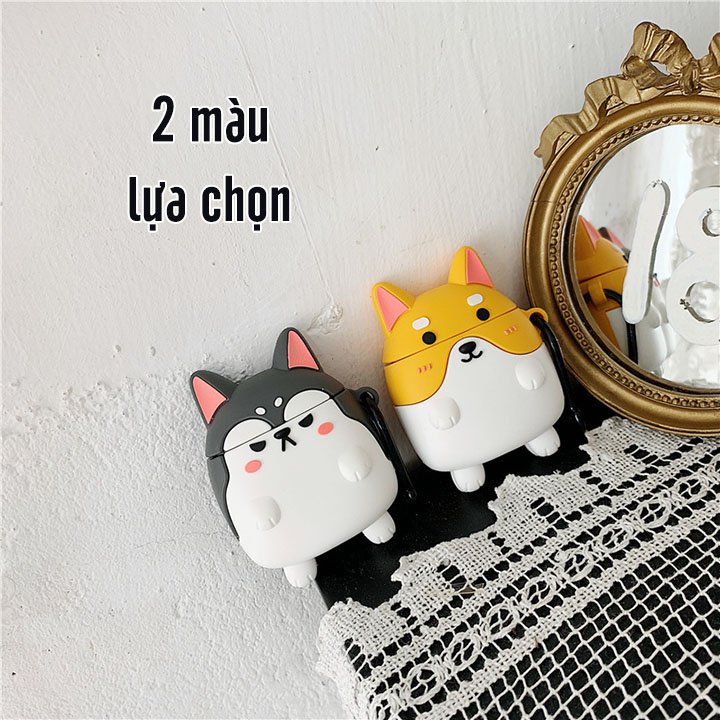 Case silicon cho tai nghe Airpods mẫu Chú Chó Corgi