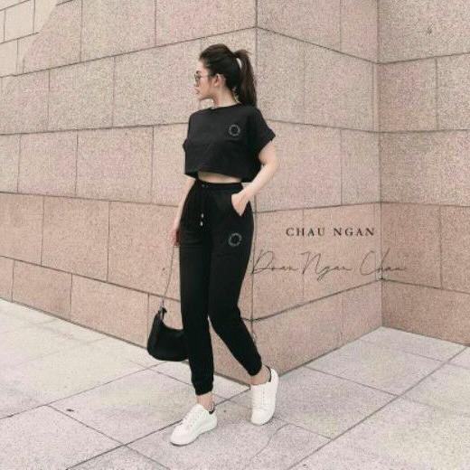 Sét Thể Thao Trơn Áo Crotop Trong Mix Quần BomFreeshipSét Thể Thao Cá Tính