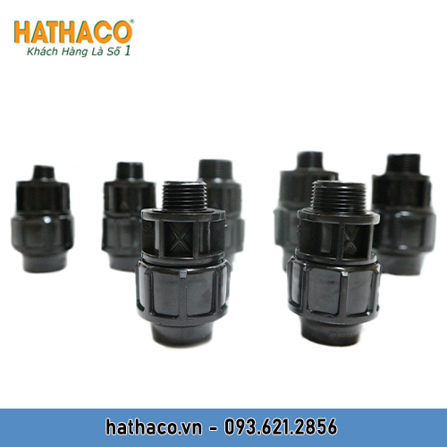 Combo 15 Măng Sông 20 Ren Ngoài 20 - 25 - 32 (ren 1/2&quot; - 3/4&quot; - 1&quot;) HATHACO Nối Ống HDPE