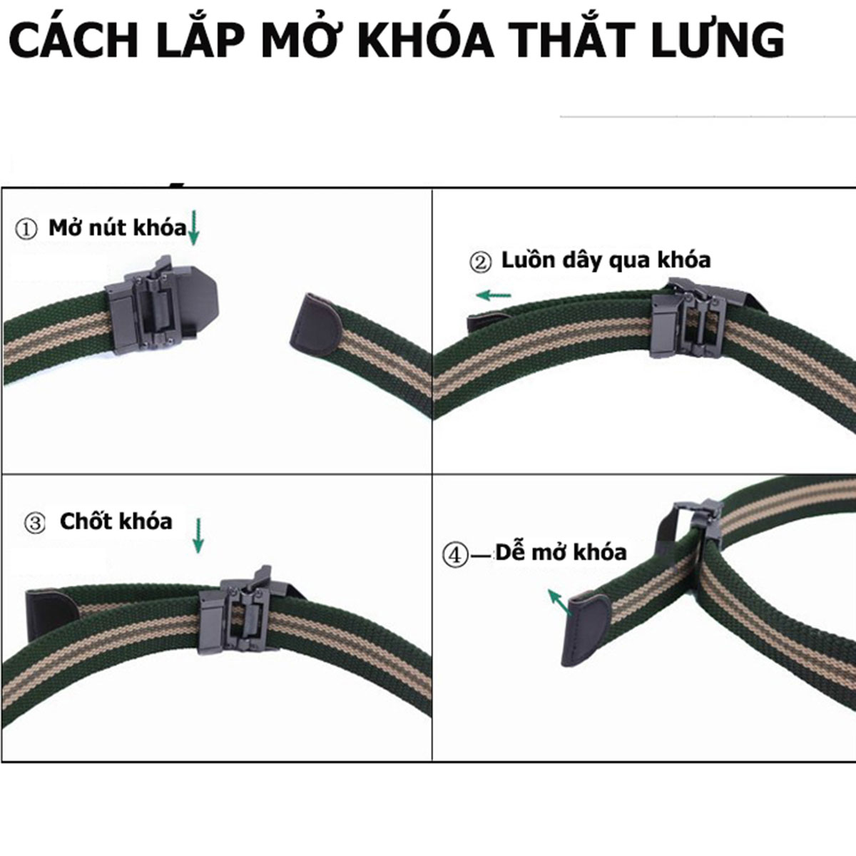 Thắt Lưng Nam Vải Dù U104 US ARMY cao cấp Phong Cách Lính Mỹ, Mặt Khóa Tăng Tự Động Chất Liệu Thép Không Gỉ, Dây Vải Dù Nhiều Màu Dây  lựa chọn- HÀNG CHÍNH HÃNG