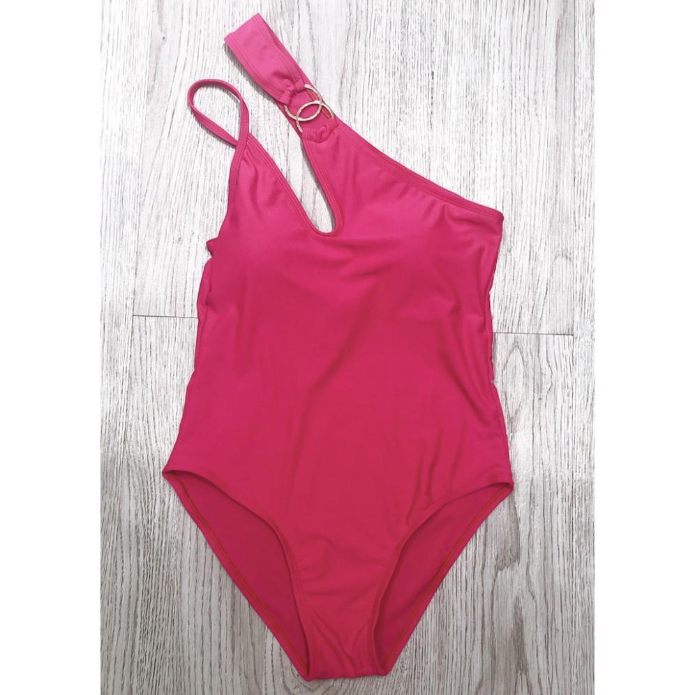 freeship Bikini liền hồng lẹch vai siêu nữ tính