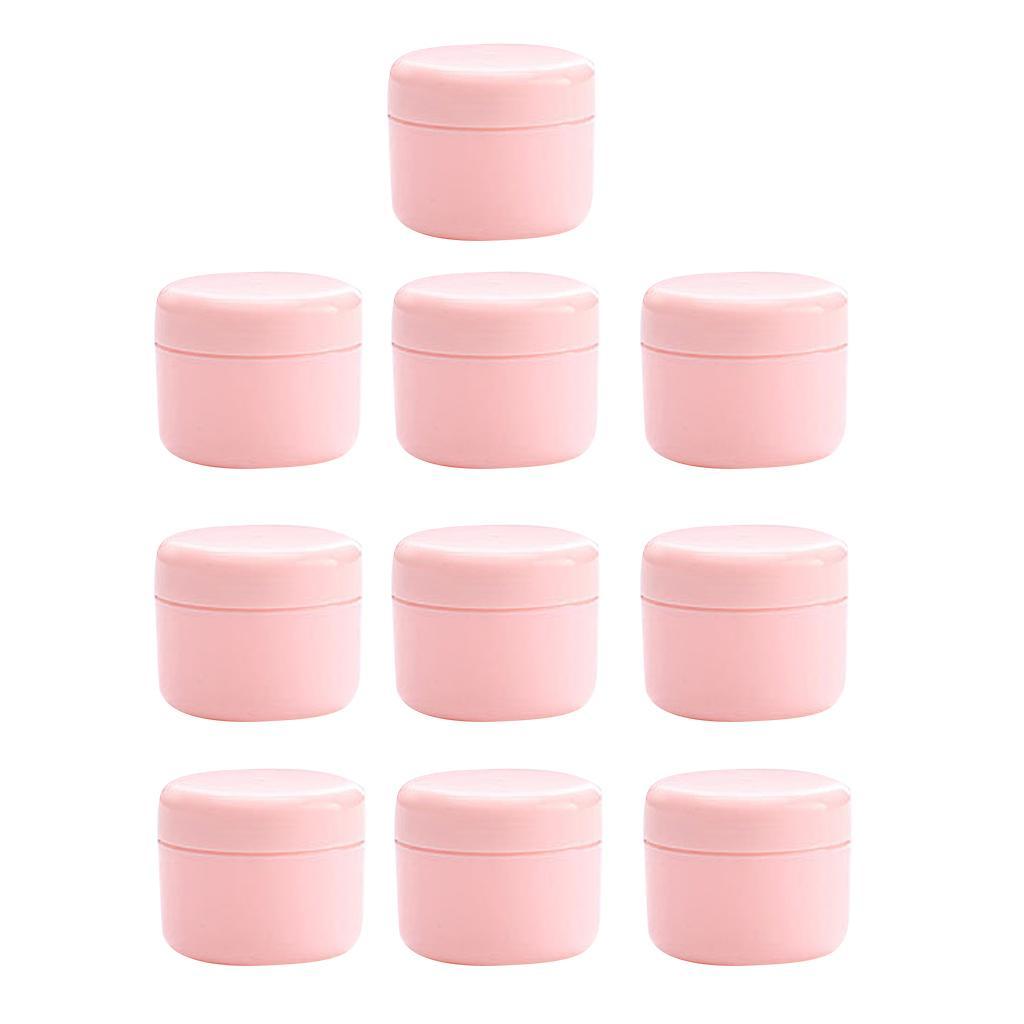 2X Refillable Plastic Empty Face Cream Cosmetic Container with Lid Pink-50g