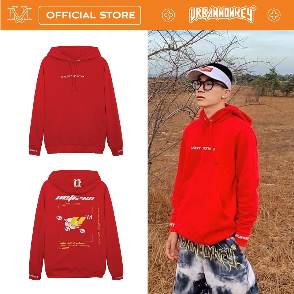 Áo Hoodie URBAN MONKEY NETIZEN Đỏ Thiết Kế Và Hình In Nổi Bật