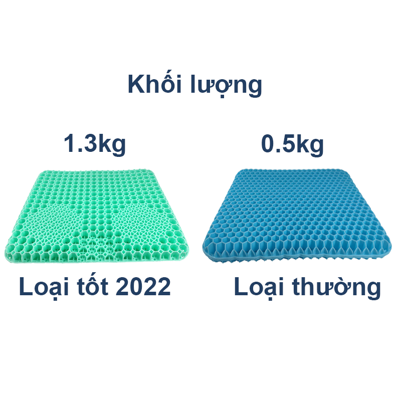 Đệm ngồi thoáng khí SILICONE cao cấp 3D chất liệu Gel thiết kế tổ ong thế hệ mới 2 lớp tặng kèm túi vài bọc