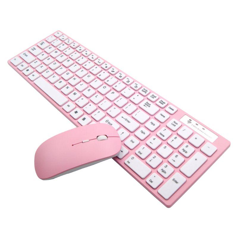 Đa Năng Silicon Siêu Mỏng 2.4G Không Dây Bàn Phím Và Chuột Cho Laptop Máy Tính