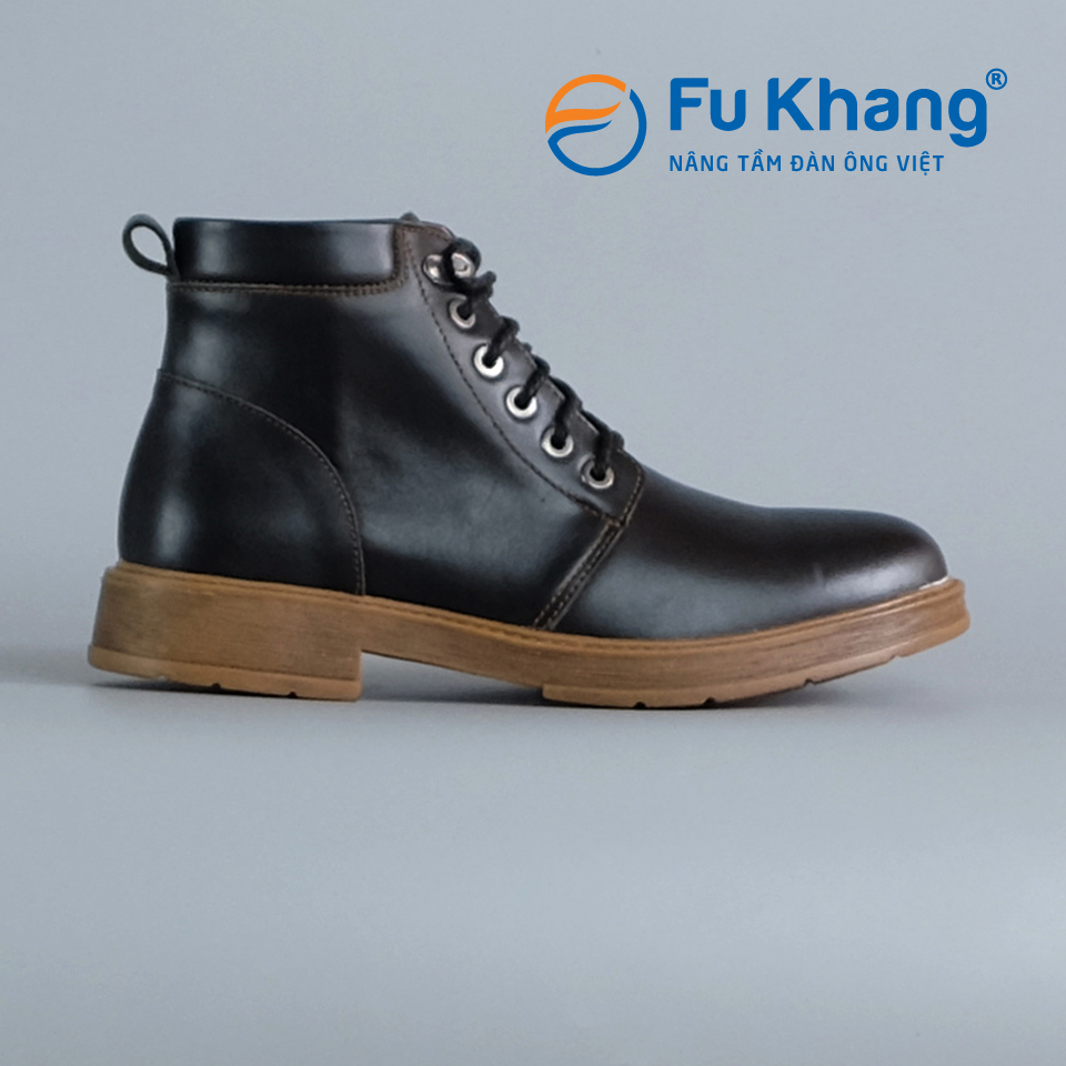 Giày Boot Cổ Cao Nam Đẹp Cao Cấp Chính Hãng Fu Khang Màu Đen BLACKMAN