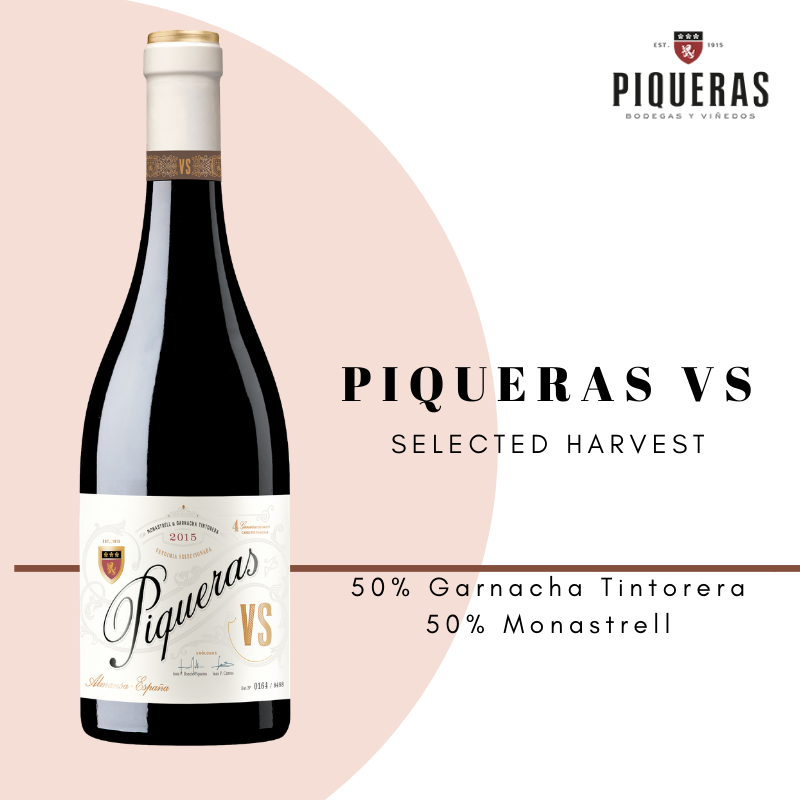 Rượu vang Organic Piqueras VS Monastrell & Garnacha Tintorera (Spain) kèm túi hộp,đồ khui