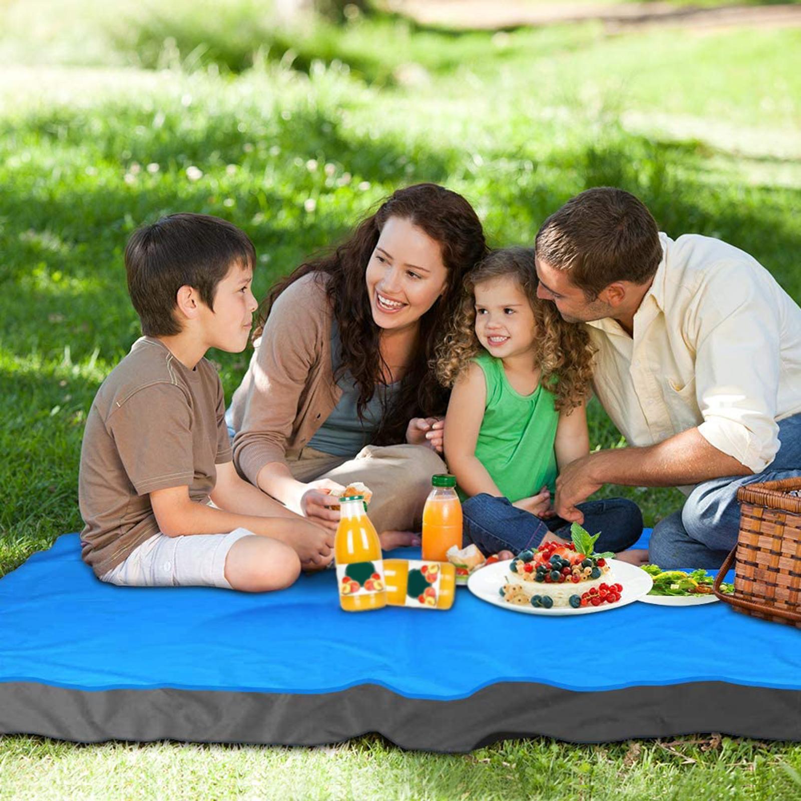 Sandproof Beach Blanket Oversized Beach Mat 78" X 82" Suitable for 4-7 Adults, Waterproof Lightweight Picnic Mat for Travel, Camping, Hiking