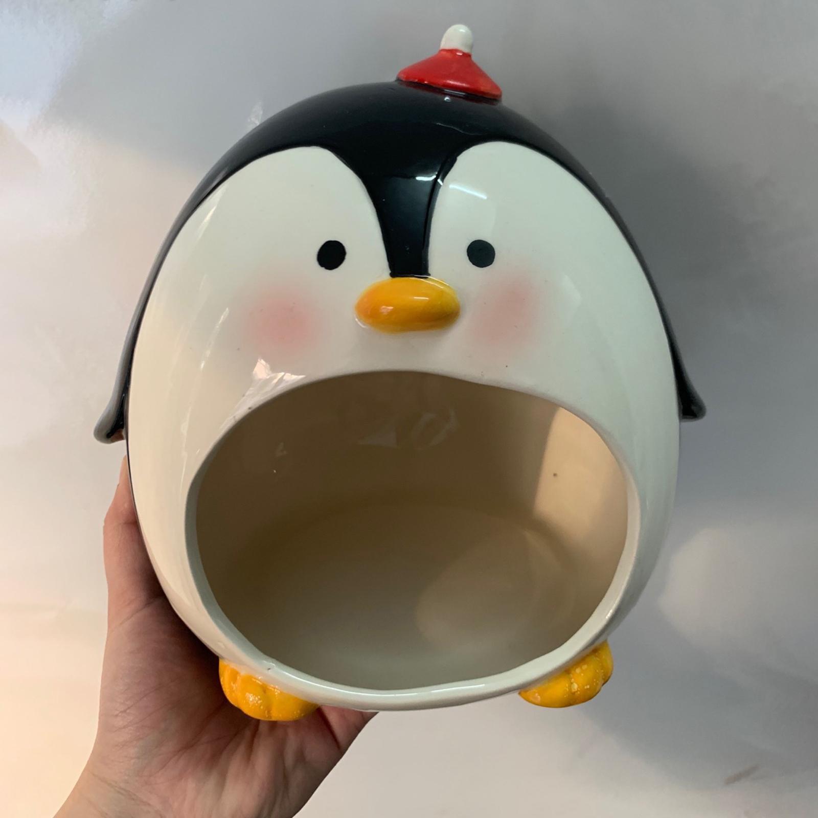 Hamster House Cave Bed Habitats Ceramic Penguin Shape Hamster Hideout House
