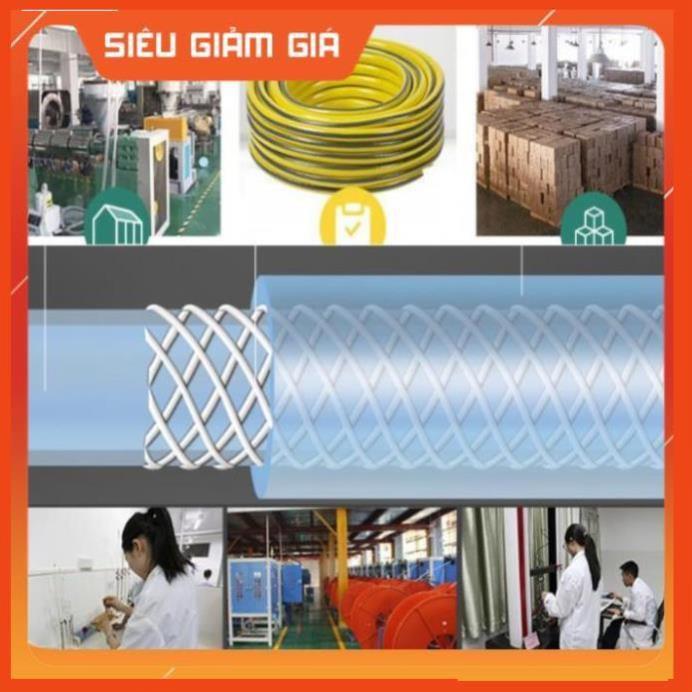 Bộ dây vòi xịt nước rửa xe, tưới cây . tăng áp 3 lần, loại 15m 206622-5 cút sập,nối vàng+ tặng đai