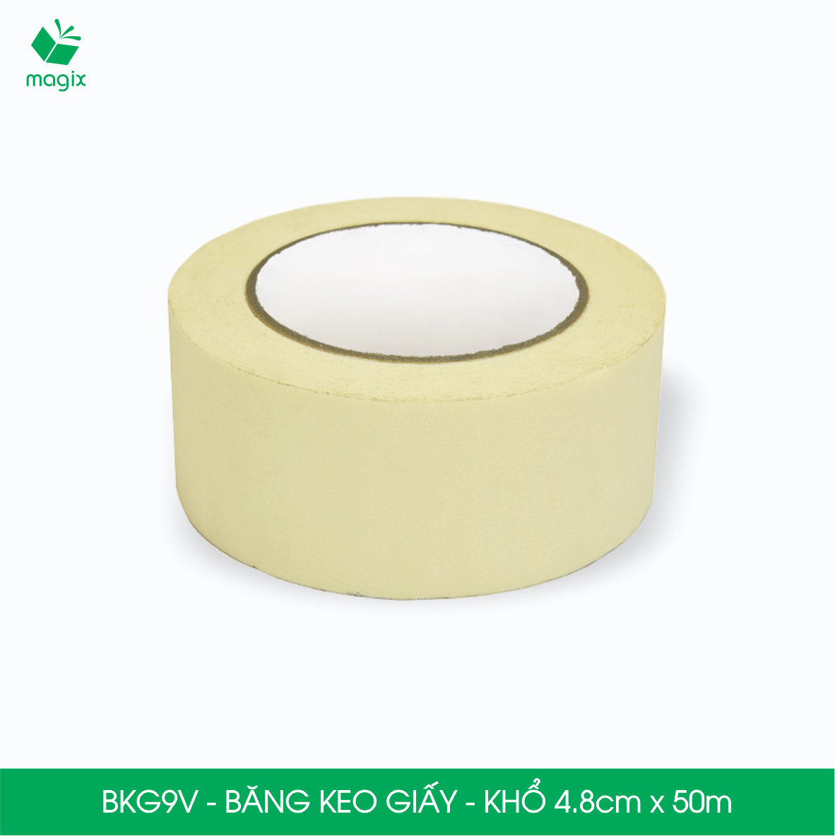 BKG9V - Block 3 cuộn băng keo giấy khổ 4.8cm x 50m - Băng dính giấy viết được, chặn màu sơn