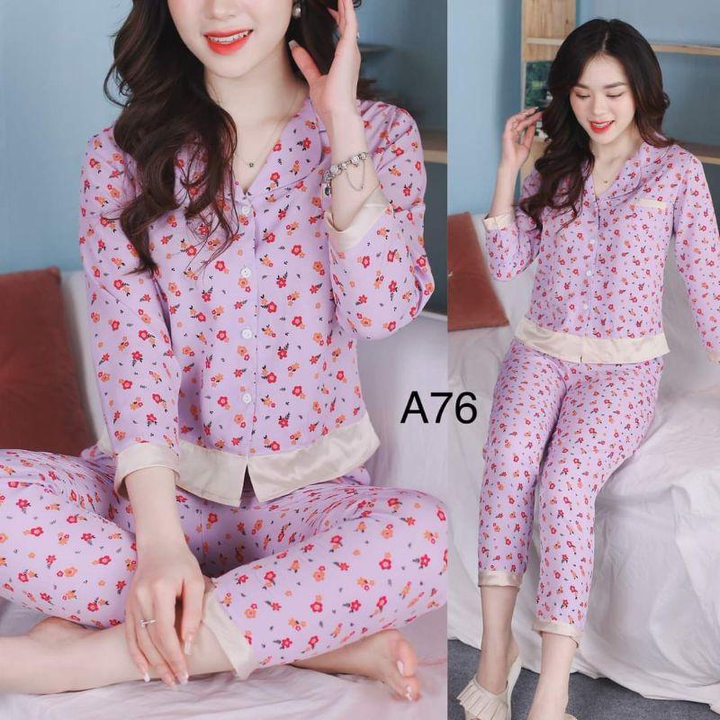Quần áo mặc nhà cổ phối ren cao cấp