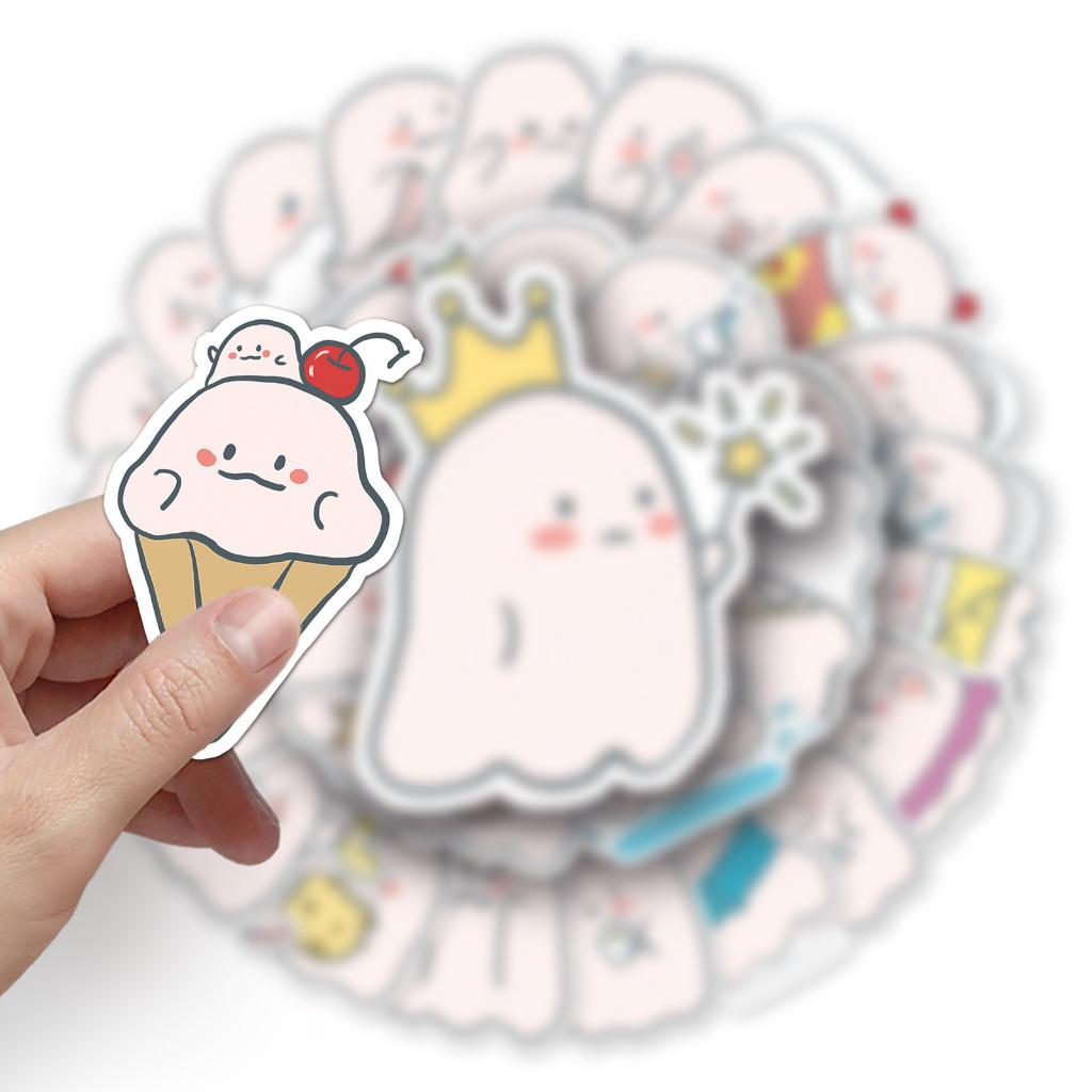 Sticker CON MA NHỎ hoạt hình cute trang trí mũ bảo hiểm,guitar,ukulele,điện thoại,sổ tay,laptop-mẫu S120