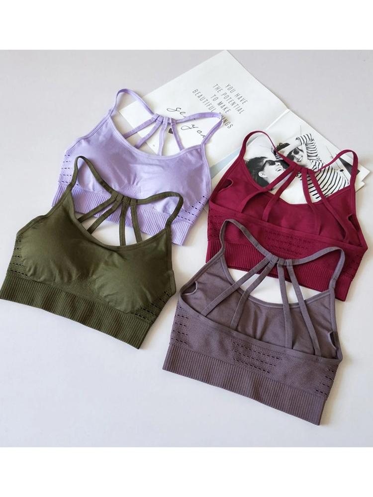 Có Hoa Kỳ Chéo Lưng 4 Liền Mạch Áo Ngực Thể Thao Nữ Áo Bra Yoga Chống Sốc Biểu Tình Áo Ngực Thể Thao Hàng Đầu Tập Thể Hình áo Ngực