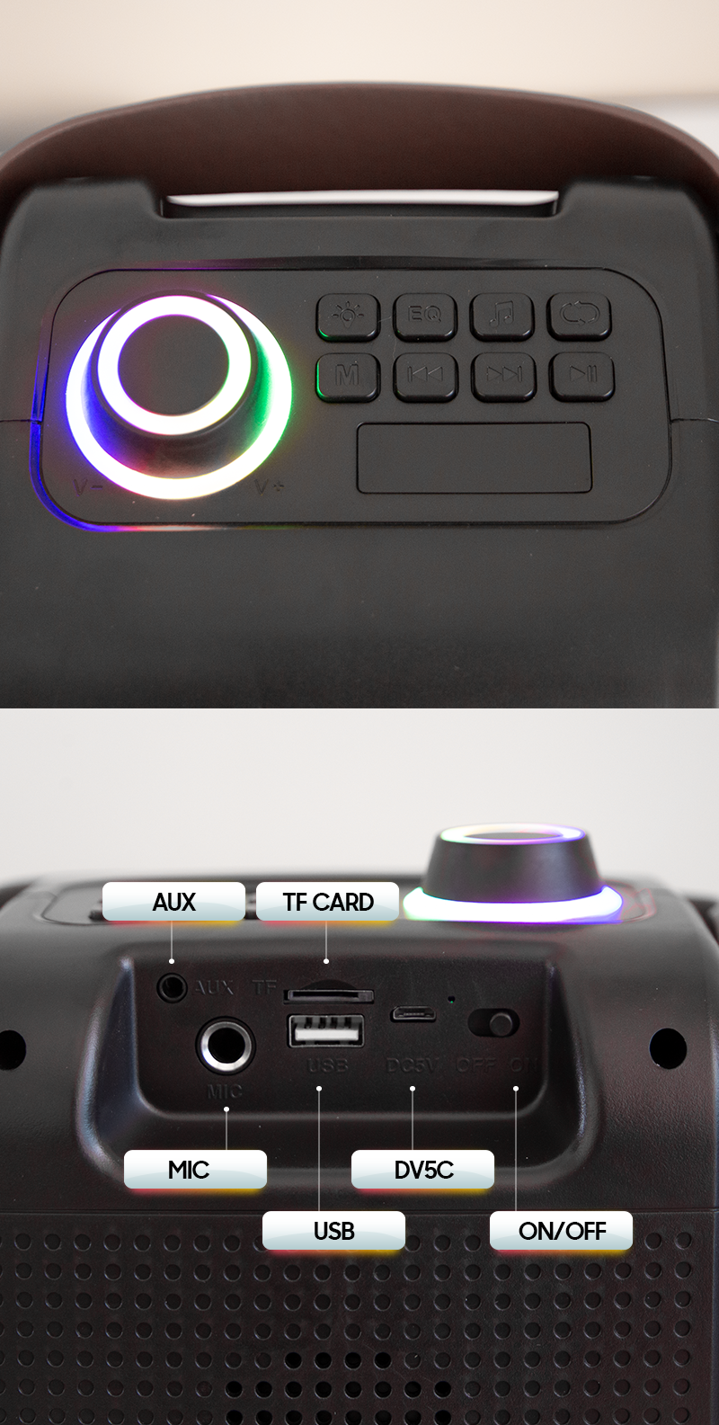 Loa Bluetooth Mini Kèm 1 Micro Có Dây Model VS-887 Hát Karaoke Cực Hay - Hàng Chính Hãng