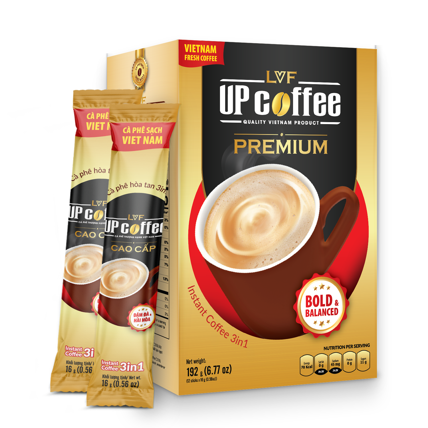 Cà phê hòa tan UP Coffee 3in1 Cao Cấp