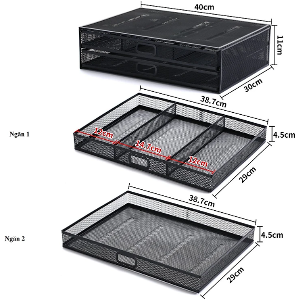 Thùng kê màn hình máy tính có ngăn kéo 2 tầng thép tản nhiệt VENTILATED DESIGN - cao cấp