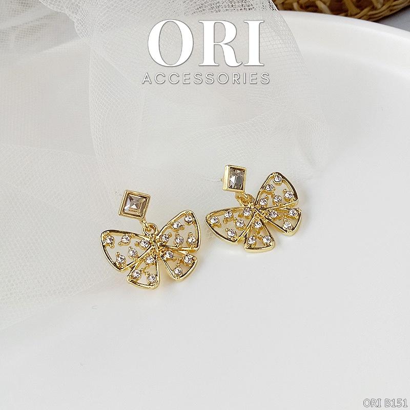 Bông tai nữ Cánh bướm đính đá Angela tinh tế sang trọng ORI ACCESSORIES B151