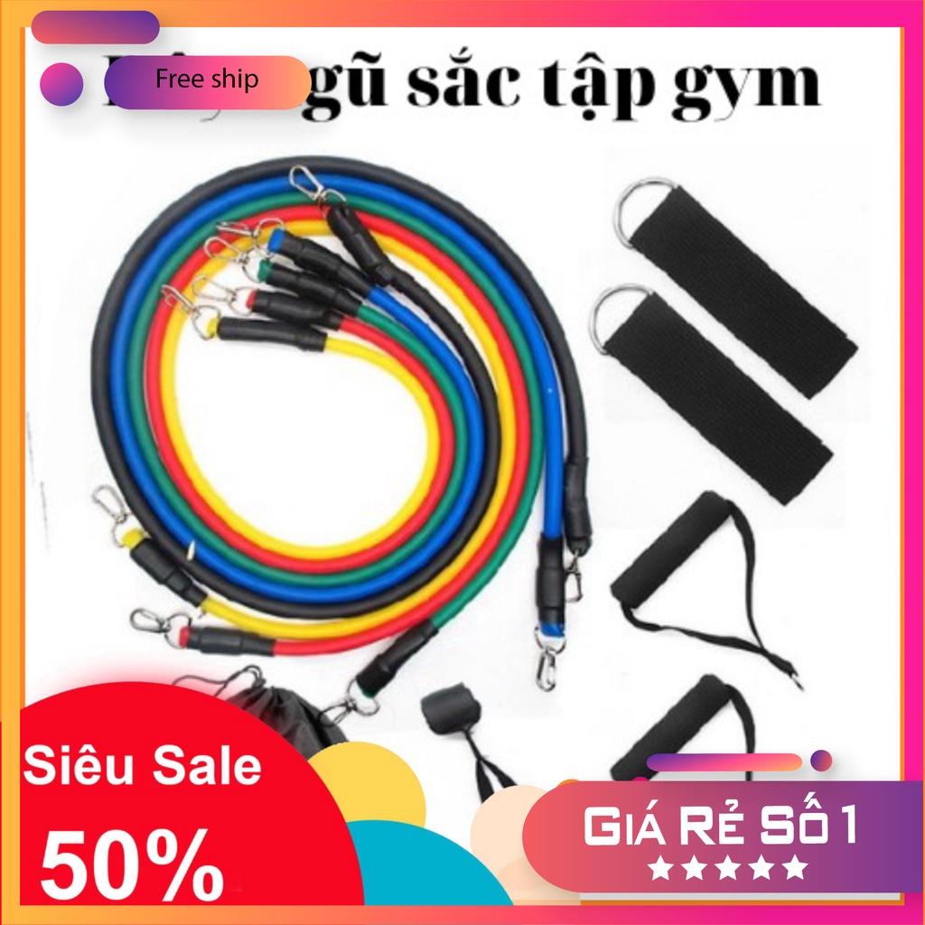 Dây ngũ sắc tập gym co dãn Bộ dây ngũ sắc kháng lực tập gym full body tại nhà