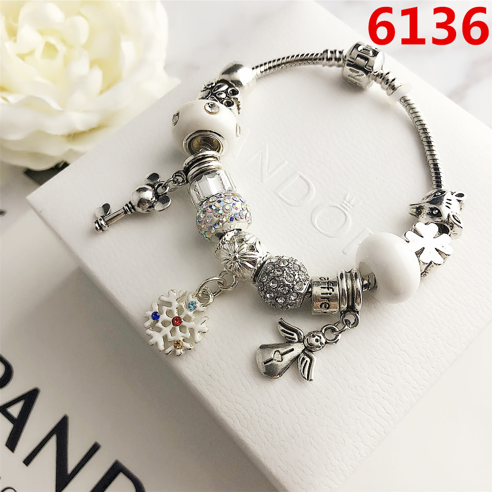Vòng Tay Bạc Pan Nữ đính cườm S925 Bạc Retro DIY Glass Bead Bracelet - Hàng Cao Cấp- Cung Cấp Bởi AmandaC Life