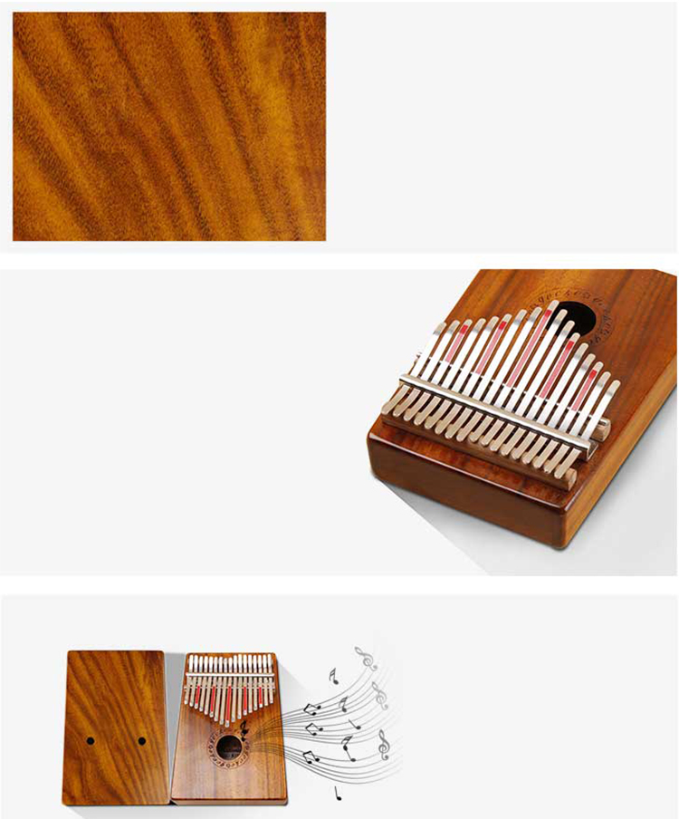 Đàn Kalimba Gecko 17 Phím Gỗ KOA K17K Kèm Kèn Kazoo