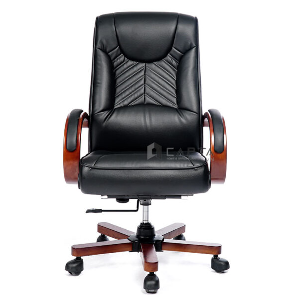 Ghế Giám đốc nhập khẩu tay ốp gỗ CD7112-P Nội thất Capta Nệm PU mềm tay tựa gỗ ốp nệm PU chân gỗ lõi thép Official chair hcm