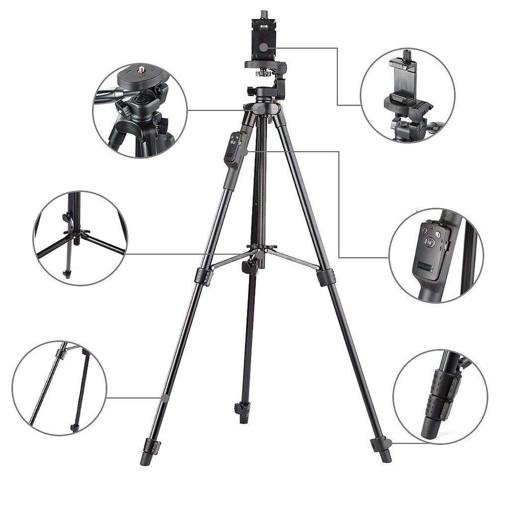 CHÂN ĐẾ CHỤP HÌNH CHO MÁY ẢNH , ĐIỆN THOẠI CAO CẤP TRIPOD TTX-6128 ( KÈM REMOTE BLUETOOTH )