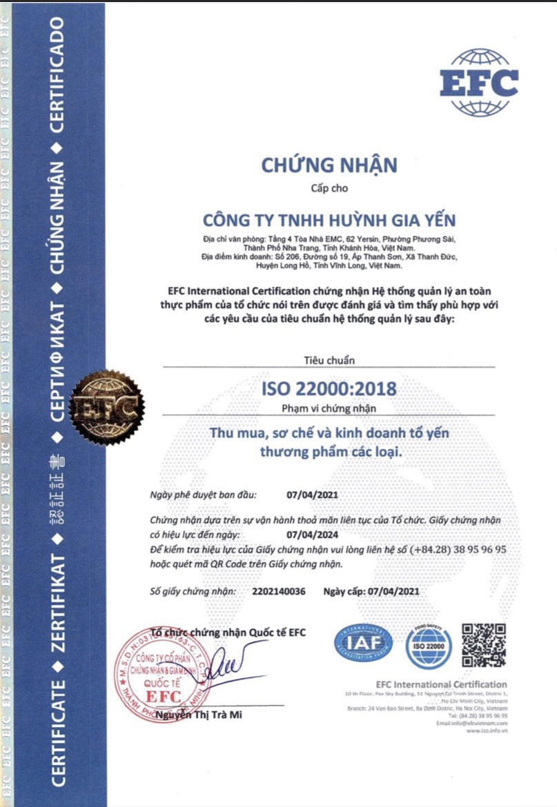 Yến sào Huỳnh Nest thượng hạng 100g