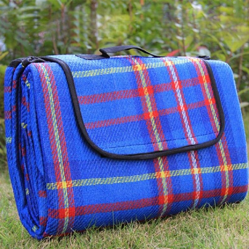 Cắm Trại Ngoài Trời Thảm Chống Thấm Nước Có Thể Gấp Gọn 150X200 Cm Thảm Picnic Kẻ Sọc Bãi Biển Chăn Cho Bé Leo Lên Chăn Đa Năng Du Lịch Thảm