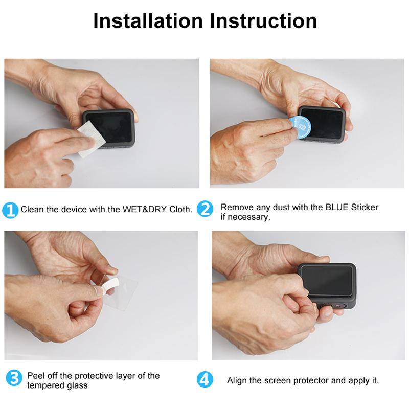 Bộ bảo vệ màn hình thủy tinh nóng tính cho GoPro Hero 11 10 9 Phim bảo vệ ống kính đen cho GoPro 9 10 11Camera Phụ kiện