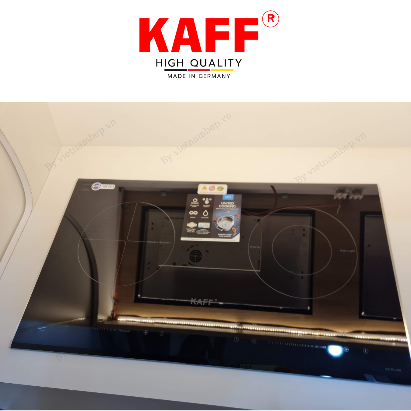 Bếp âm từ hồng ngoại đôi kết hợp nhập khẩu Germany KAFF KF-FL108 - Hàng Chính Hãng