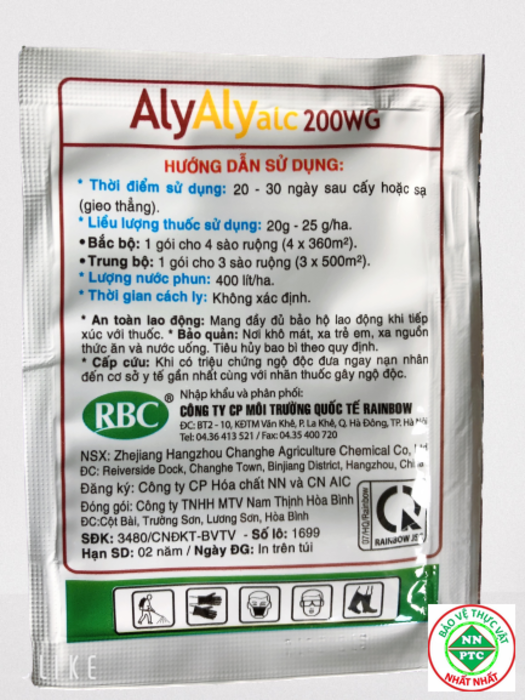 Thuốc diệt cỏ AlyAlyalc 200WG