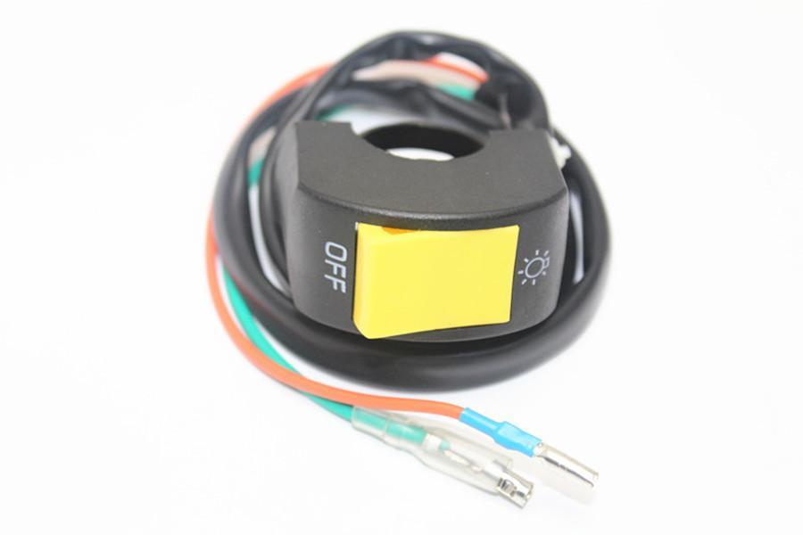 Motorcycle ATV Bike 7/8 Handlebar Headlight  Light Lamp Kill Switch
