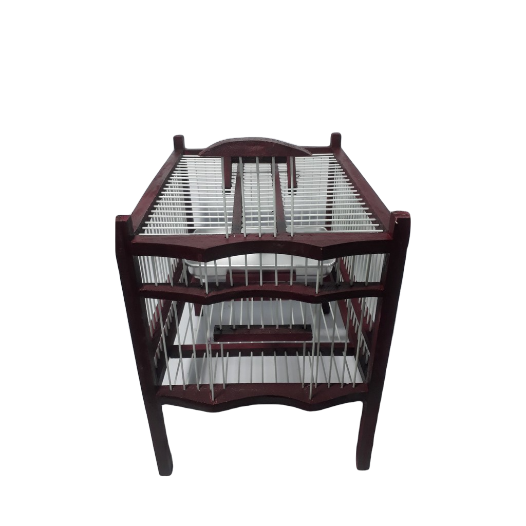 Lồng Tắm Chim Khuyên Khung gỗ nan cáp Lồng Tắm size 26 cm x 26 cm x 34 cm