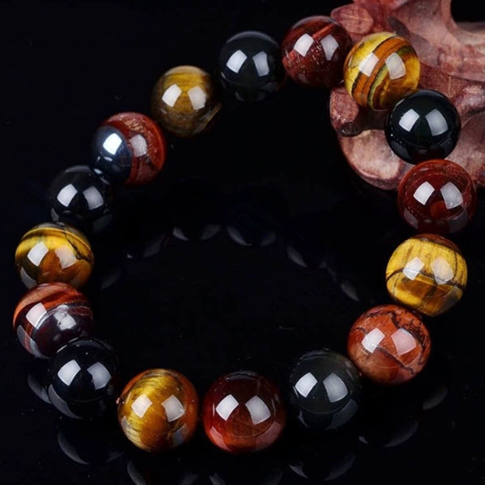 Opal Mắt Hổ Tự Nhiên Vòng Tay Chuỗi Hạt 12MM