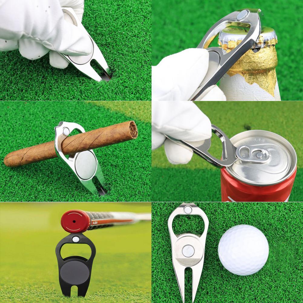 Công cụ golf divot dễ dàng vận hành hợp kim đa chức năng đặt công cụ sửa chữa golf màu xanh lá cây Color: Black