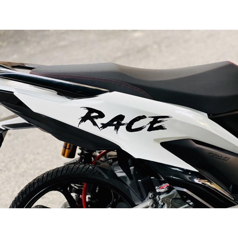 Tem dán xe, sticker dán xe máy xe đạp điện chữ RACE, TAFU, DINO chất liệu chống nước,chống rách - ANCHI PRINTING - Chữ Xanh nền Trắng