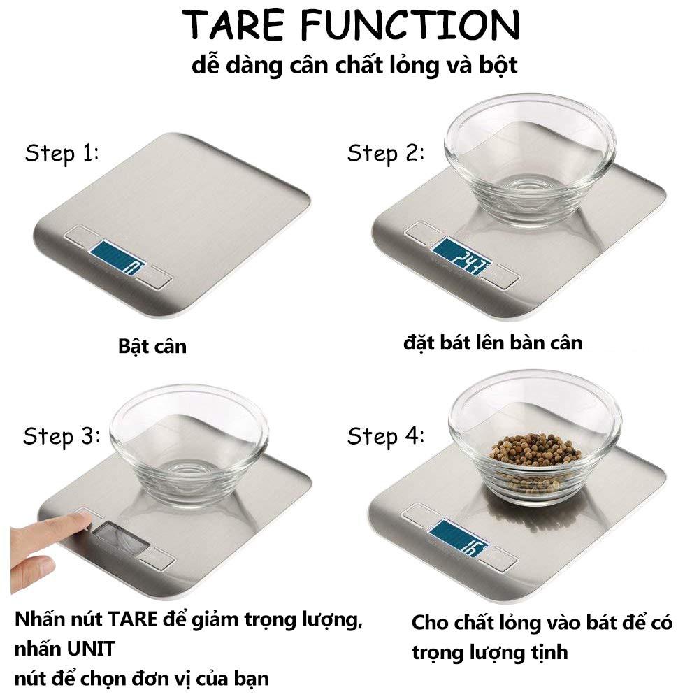 CÂN ĐIỆN TỬ MINI ĐỂ BÀN, NHÀ BẾP 5kg, Thiết Kế Đẹp, Cân Tiểu Ly