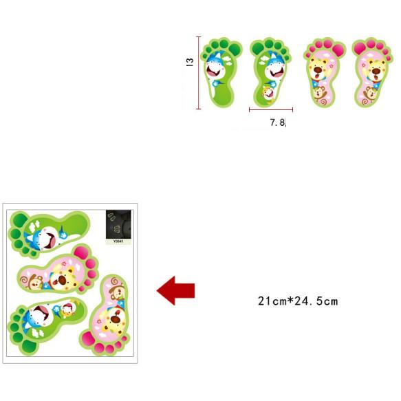 Decal trang trí Bàn Chân vui nhộn - Dạ quang A.H