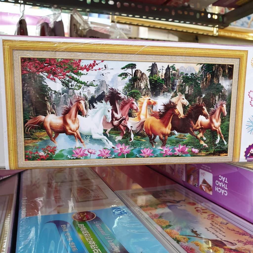 Tranh Đính Đá MÃ ĐÁO THÀNH CÔNG . Kích Thước: 1m2 x 60cm