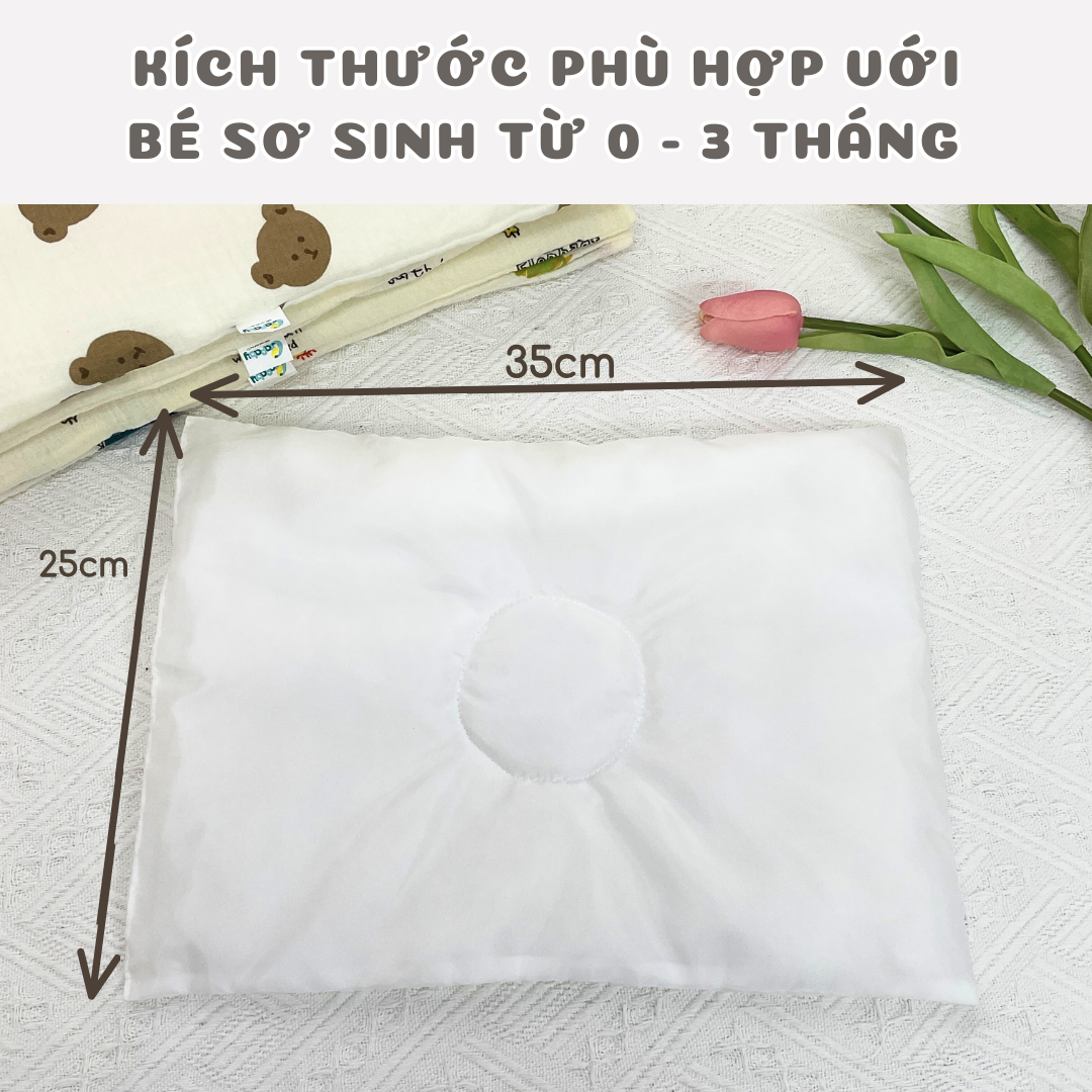 Gối Đầu Cho Bé Sơ Sinh BAFABY Vải Xô Muslin An Toàn Thấm Hút Tốt Họa Tiết Động Vật Đáng Yêu 348