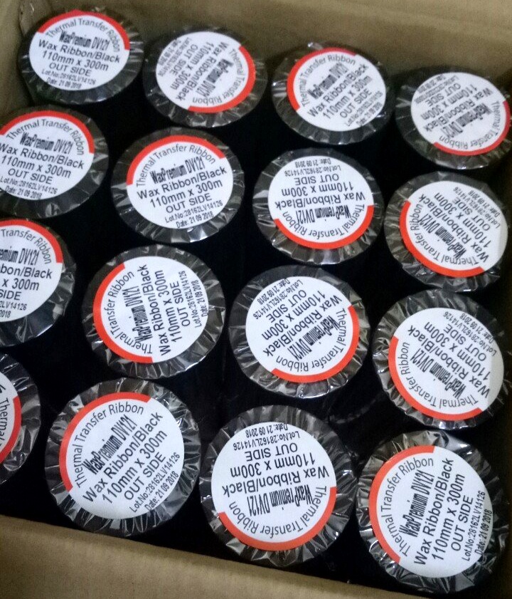 Ribbon mực in mã vạch Wax Resin 110mmx300m - Hàng Nhập Khẩu