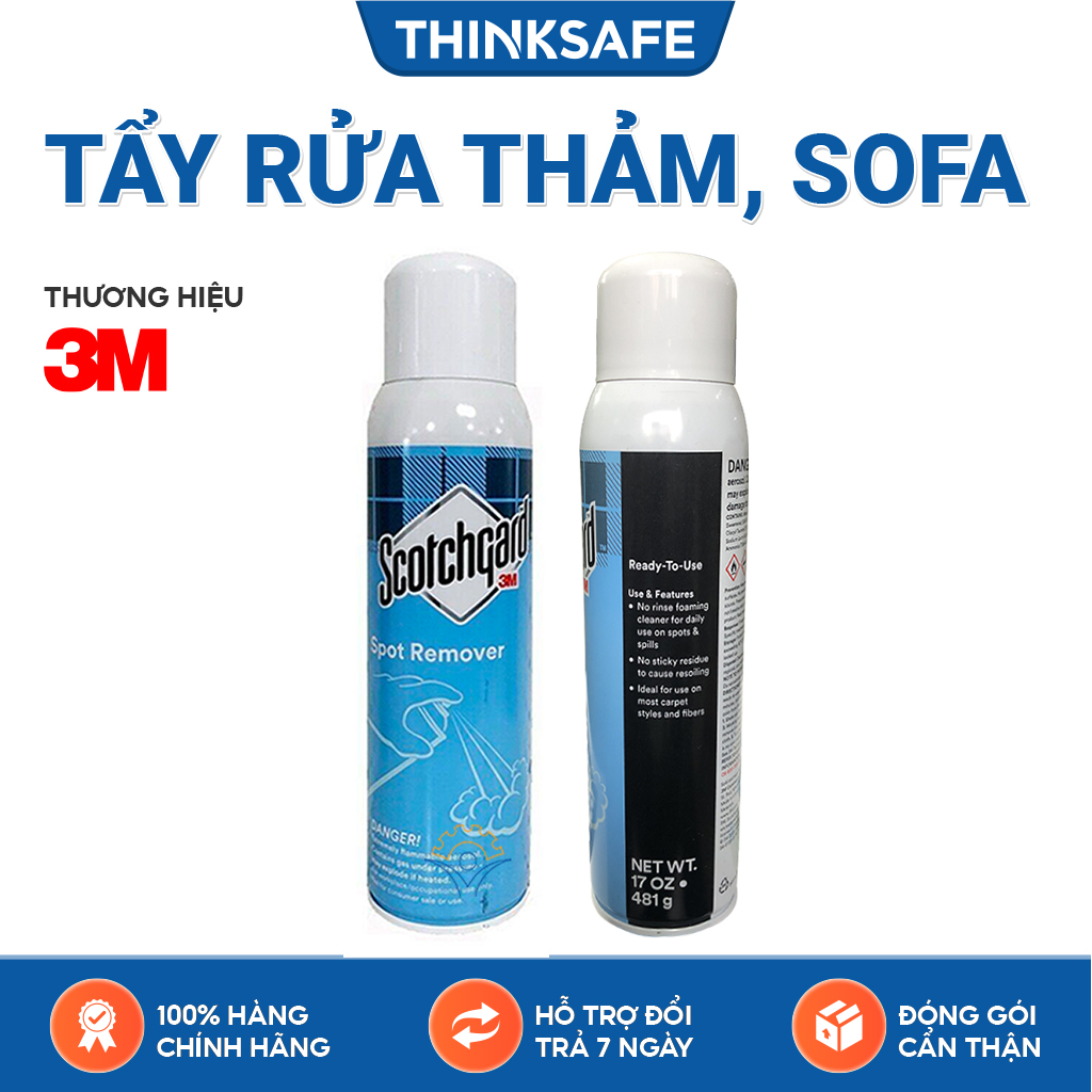 Chai Xịt Vệ Sinh Vết Bẩn Trên Thảm - Sofa - Nệm - Ghế 3M Scotchgard spot remover and upholstery cleaner - Tẩy sạch vết ố bụi bẩn một cách dễ dàng làm sạch hầu hết các loại sợi thảm