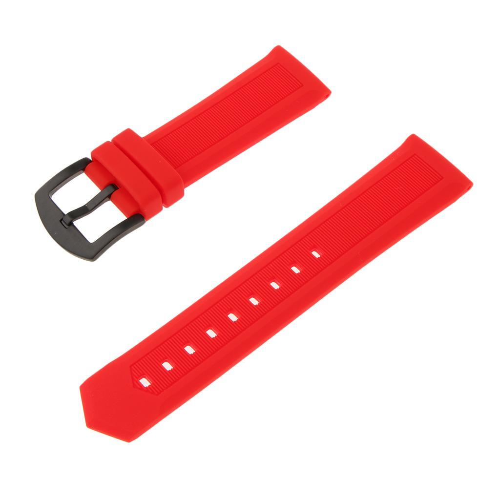 Red Silicone Rubber Wristband Watch Strap Band Replace Accessories 19mm